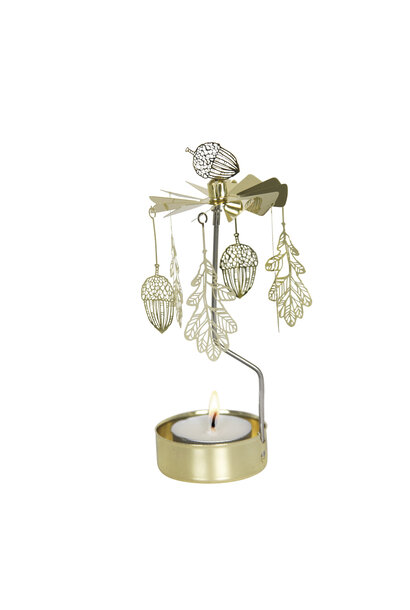 Rotary tea light holder / Angel chime Oak gold