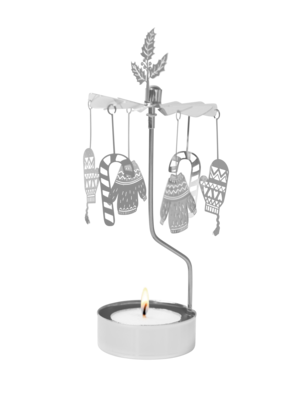 Pluto Design Rotary tea light holder / Angel chime Winter silver