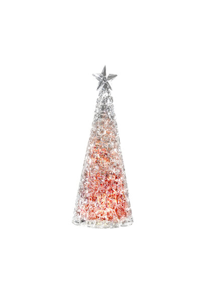 Glamor boom LED  small RED acryl - moving glitter - h:28cm