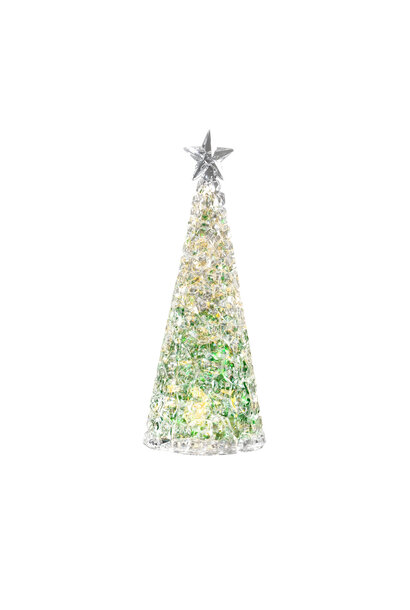 Glamor boom LED  small GREEN acryl - moving glitter - h:28cm