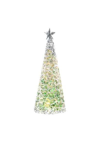 Glamor boom LED medium GREEN acryl - moving glitter - h:33cm