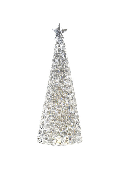 Glamor boom LED medium SILVER acryl - moving glitter - h:33cm