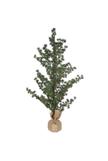 Boom artificial Ceder /cedar met jute stand - H:125 Ø:60cm