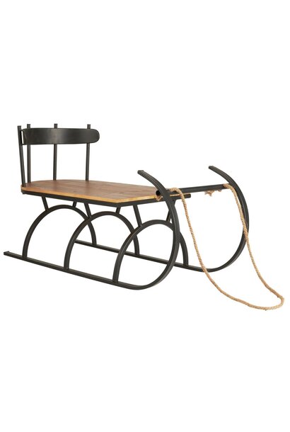 Deco slee black met houten zit