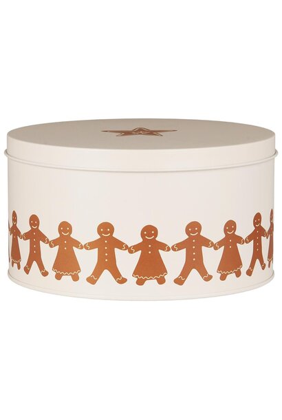 Blik rond Gingerbread couples H:9 Ø:16,8cm