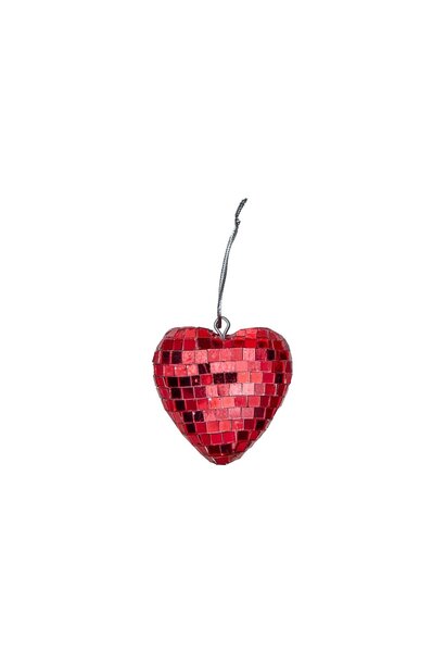 Disco Bal Heart small red