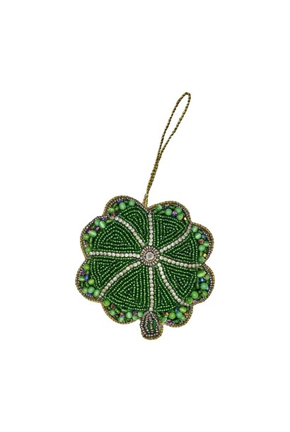 Kerst hanger Clover met beads