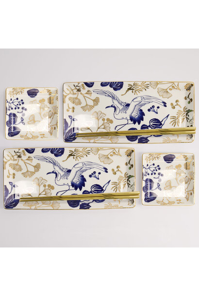 Sushi giftset Flora Japonica Gold set/4 incl chopsticks