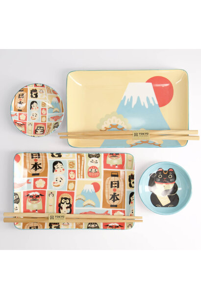Sushi giftset Kawaii Japan set/6 incl chopsticks