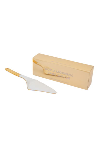 Taartschep Good Morning wit aardewerk - 24x7.5 x4cm