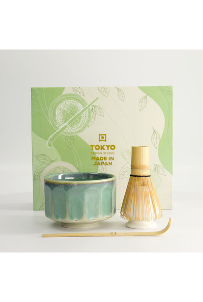 Matcha kom giftset Kanegin green set/4 - 11x8cm