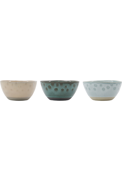 Kom Like giftset/3 - beige / green / blue