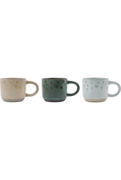Mok Like giftset/3 - beige / green / blue