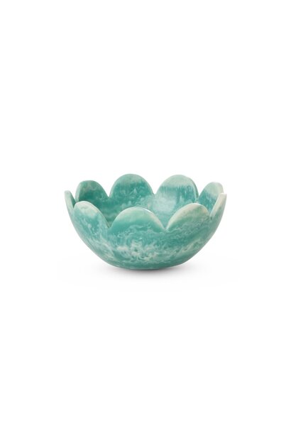 Resin kom met scallop edges soft green