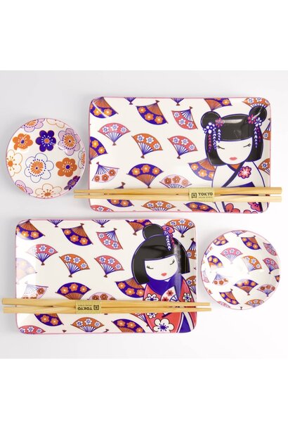 Sushi giftset Kawaii Maiko set/6 incl chopsticks