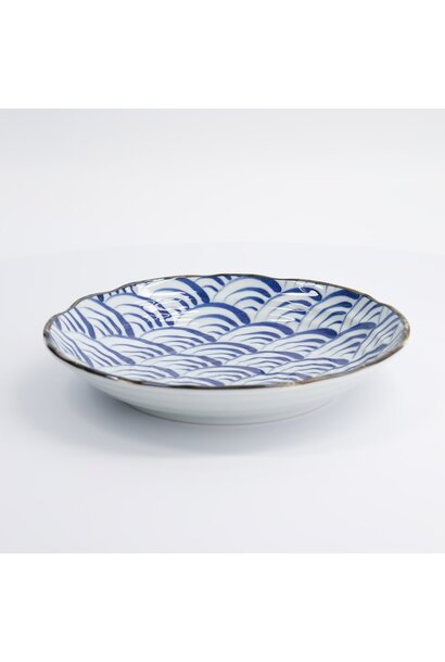Natsu Nami bord blue/white - 22x4cm