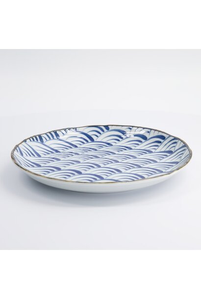 Natsu Nami bord blue/white - 24.7x3cm