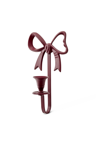 Wand kerzenhalter Bow / Schleife bordeaux - Metall