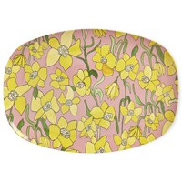 Melamine ovaal bord Daffodils