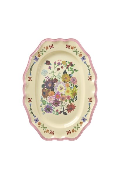 Melamine ovale serveer schaal large Vintage Nathalie Lete pink
