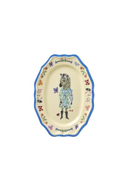 Melamine ovale serveer schaal small Vintage Nathalie Lete blue