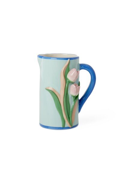 Aardewerk Kan / vaas Tulips embossed 1,4ltr