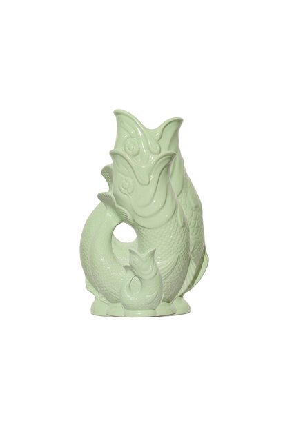 Gluckigluck Gluggle Fish XL jug / vase / carafe Pistache 1,2ltr