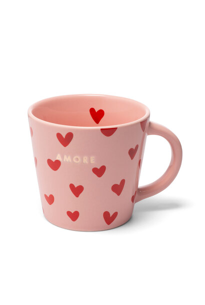 Cappuccino kop 250ml Hearts AMORE pink