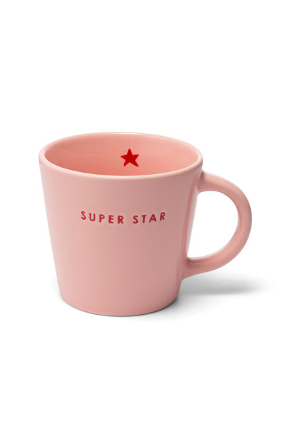Cappuccino kop 250ml SUPER STAR pink