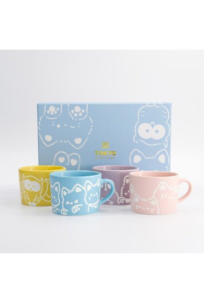 Mok giftset Kawaii Animals pastel set/4