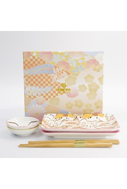 Sushi giftset Kawaii Cat pastel set/6 incl chopsticks