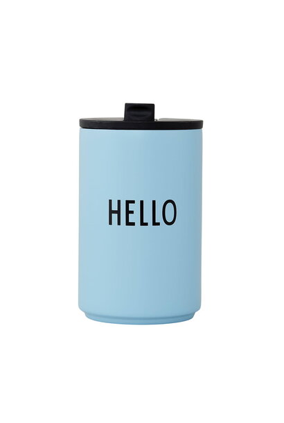 Thermos / Geisoleerde Cup beker 350ml Hello - light blue