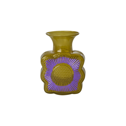 Rice Vaas glas embossed flower design curry 1ltr Rice Vaas glas embossed flower design curry 1ltr