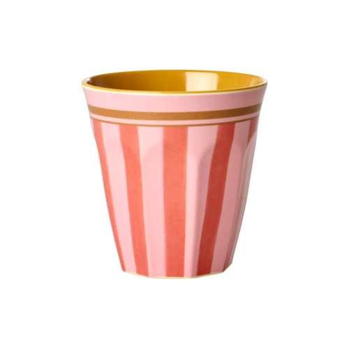 Rice Melamine beker medium Organic Stripes 250ml Rice Melamine beker medium Organic Stripes 250ml