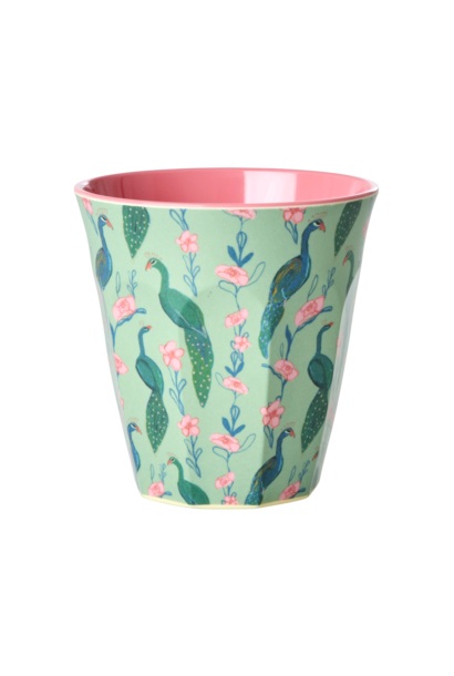 Melamine beker medium Peacock Power 250ml