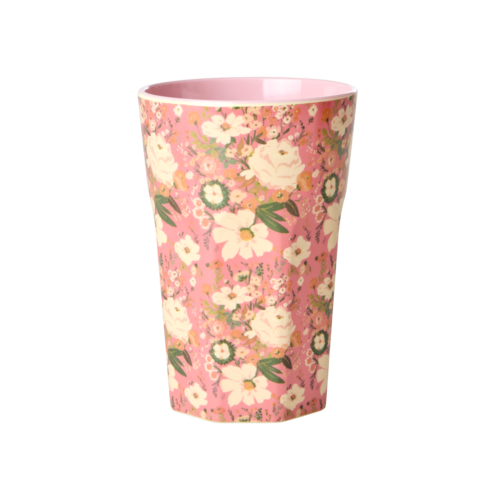 Rice Melamine Tall beker Alison Flower 400ml Rice Melamine Tall beker Alison Flower 400ml