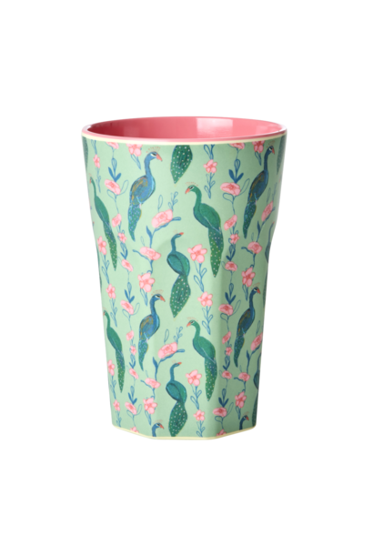 Melamine Tall beker Peacock Power 400ml