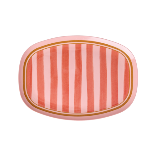Rice Melamine ovaal bord Organic Stripes Rice Melamine ovaal bord Organic Stripes