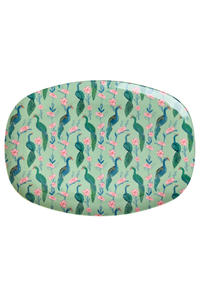 Melamine ovaal bord Peacock Power