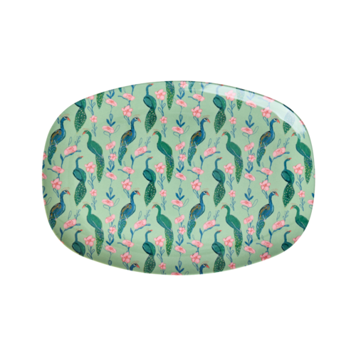 Rice Melamine ovaal bord Peacock Power Rice Melamine ovaal bord Peacock Power