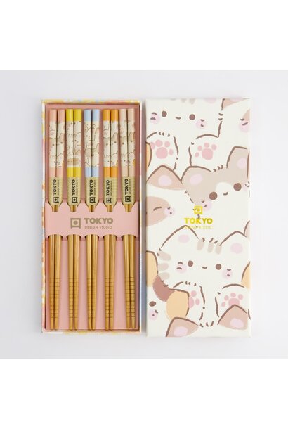 Chopstick Kawaii Cats giftset/5