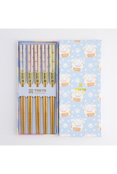 Chopstick Lucky Cat giftset/5