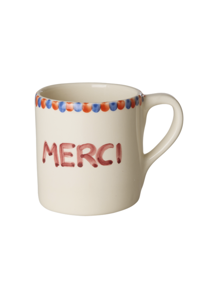 Mok Merci 420ml - handpainted aardewerk