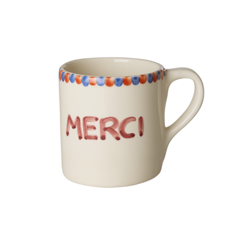 Rice Mok Merci 420ml - handpainted aardewerk Rice Mok Merci 420ml - handpainted aardewerk