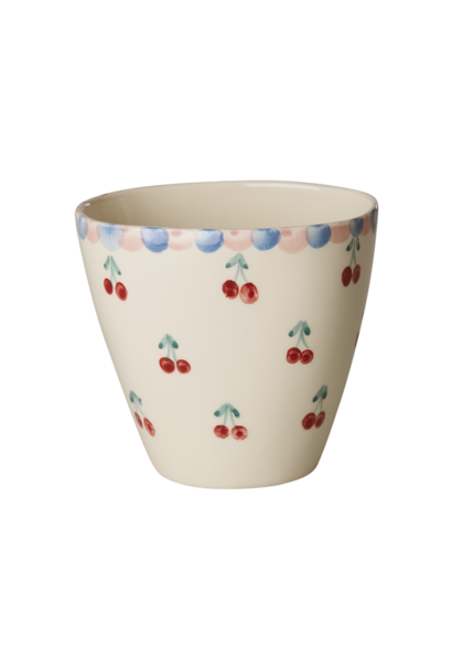 Mok ovaal Cherries 300ml - handpainted aardewerk