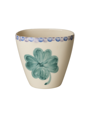 Rice Mok ovaal Good Luck Clover 300ml - handpainted aardewerk