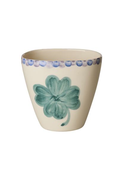 Mok ovaal Good Luck Clover 300ml - handpainted aardewerk