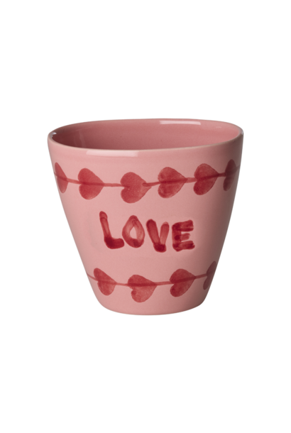 Mok ovaal Love 300ml - handpainted aardewerk
