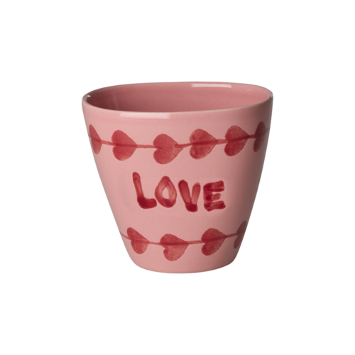 Rice Mok ovaal Love 300ml - handpainted aardewerk Rice Mok ovaal Love 300ml - handpainted aardewerk