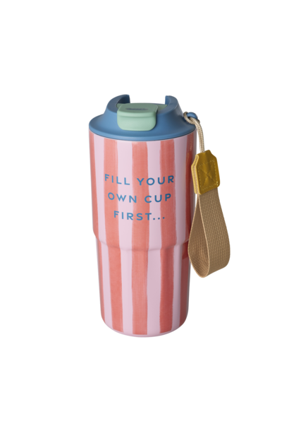 SS Thermos beker 550ml Organic Stripes